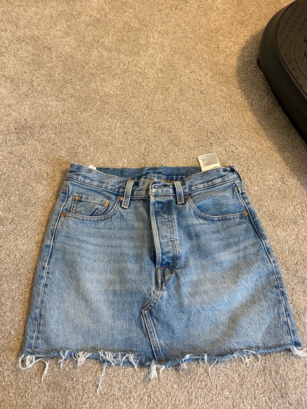 Levi's Light Blue Denim Frayed Mini Skirt - size 26